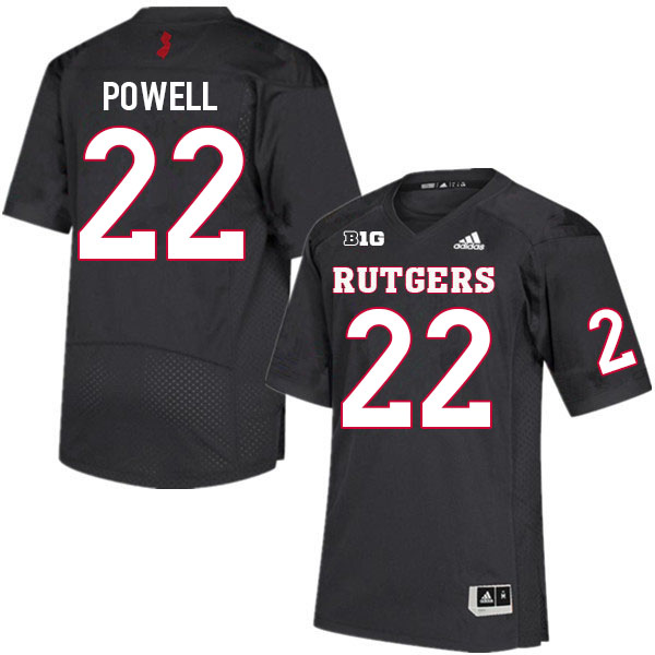 Youth #22 Tyreem Powell Rutgers Scarlet Knights College Football Jerseys Sale-Black